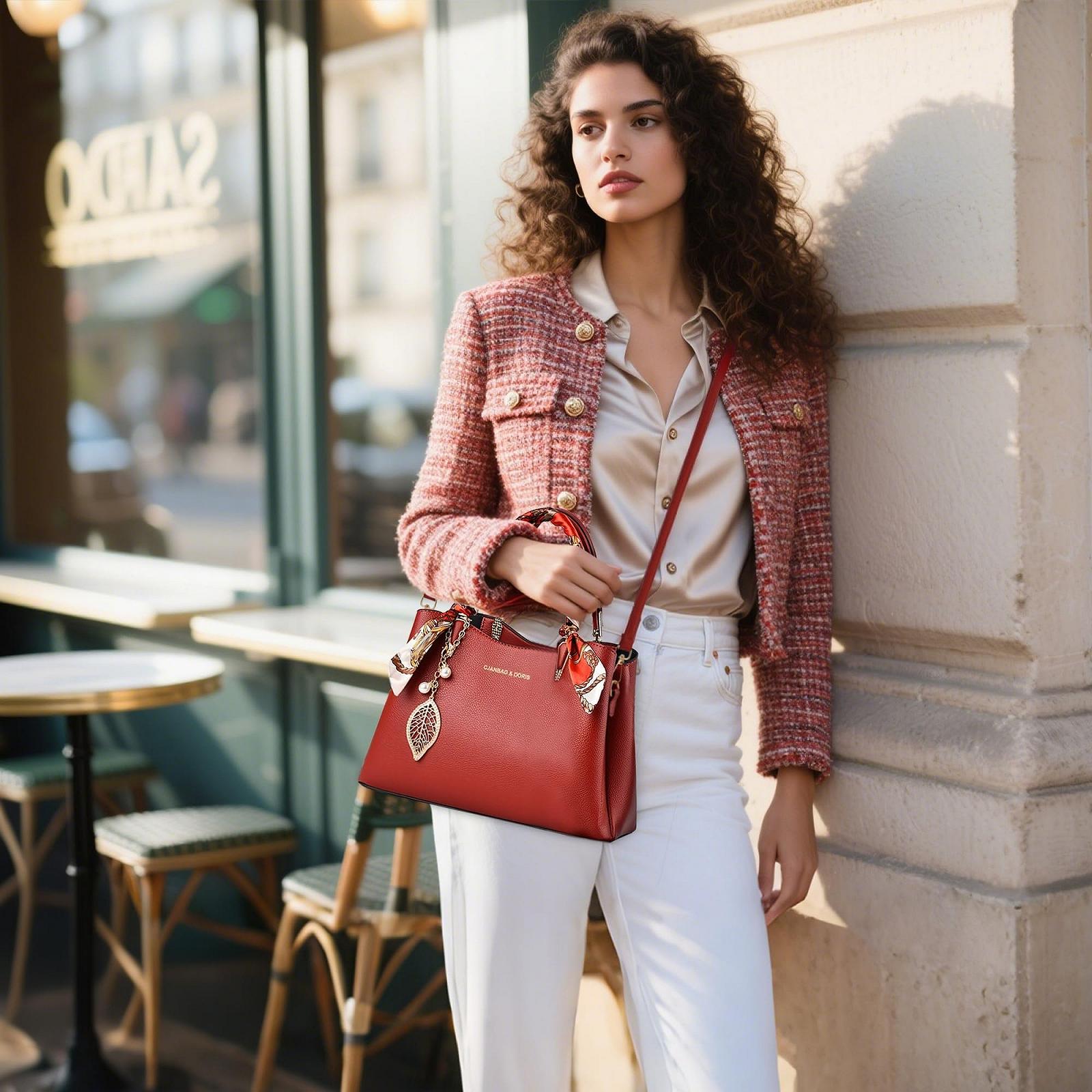 Сумка FORRICA, женская, с подвеской, элегантная, из искусственной кожи, красная, фото №2