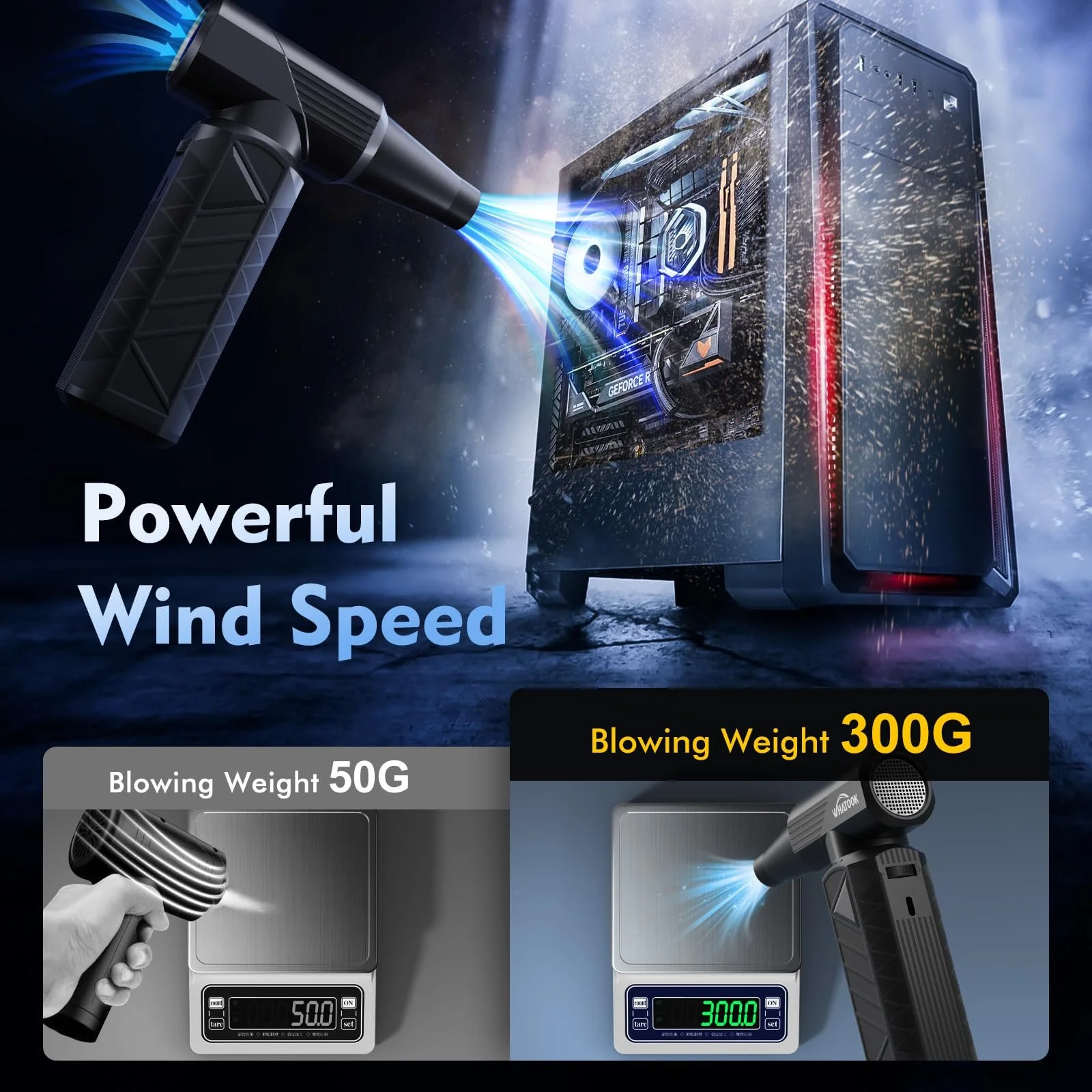 Аккумуляторная воздуходувка WHATOOK W02 100 скоростей 250,000 RPM 10,000 mAh, фото №5 Аккумуляторная воздуходувка WHATOOK W02 100 скоростей 250,000 RPM 10,000 mAh, фото №5