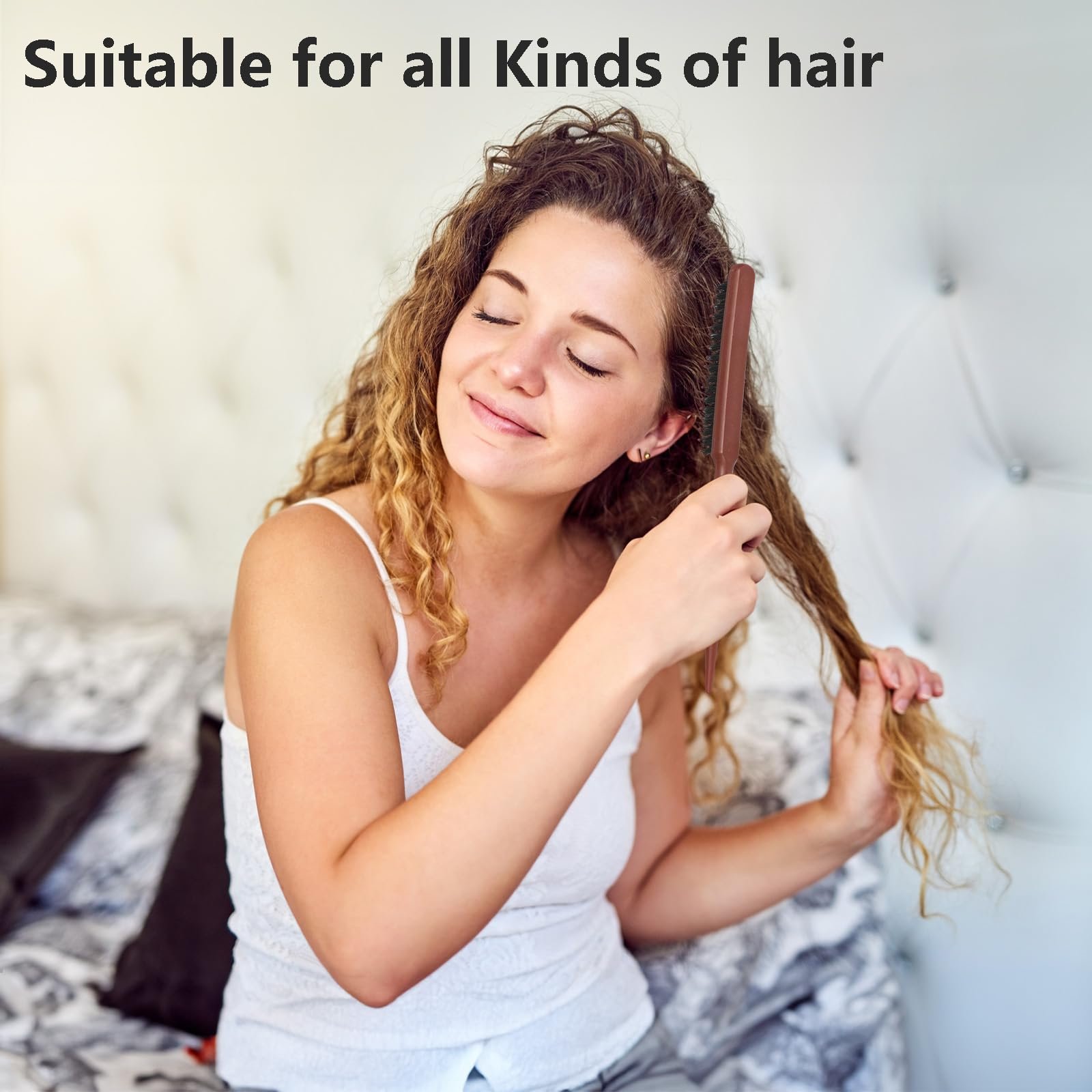 Набор щеток для волос Sleek Bun Brush с щетиной кабана, 8 штук, фото №3