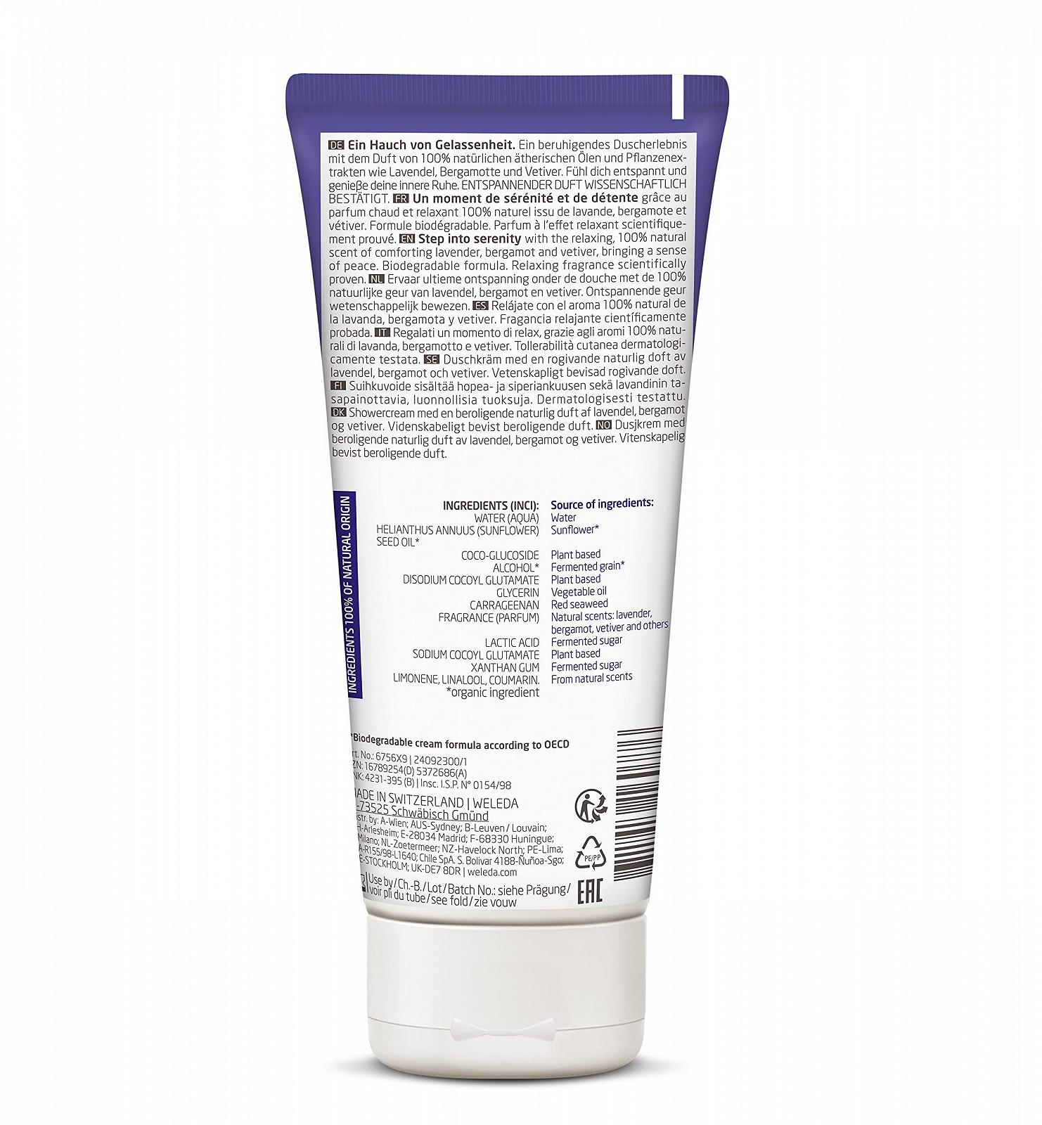 Гель для душу WELEDA Organic Relax лаванда та бергамот 200 мл, фото №1