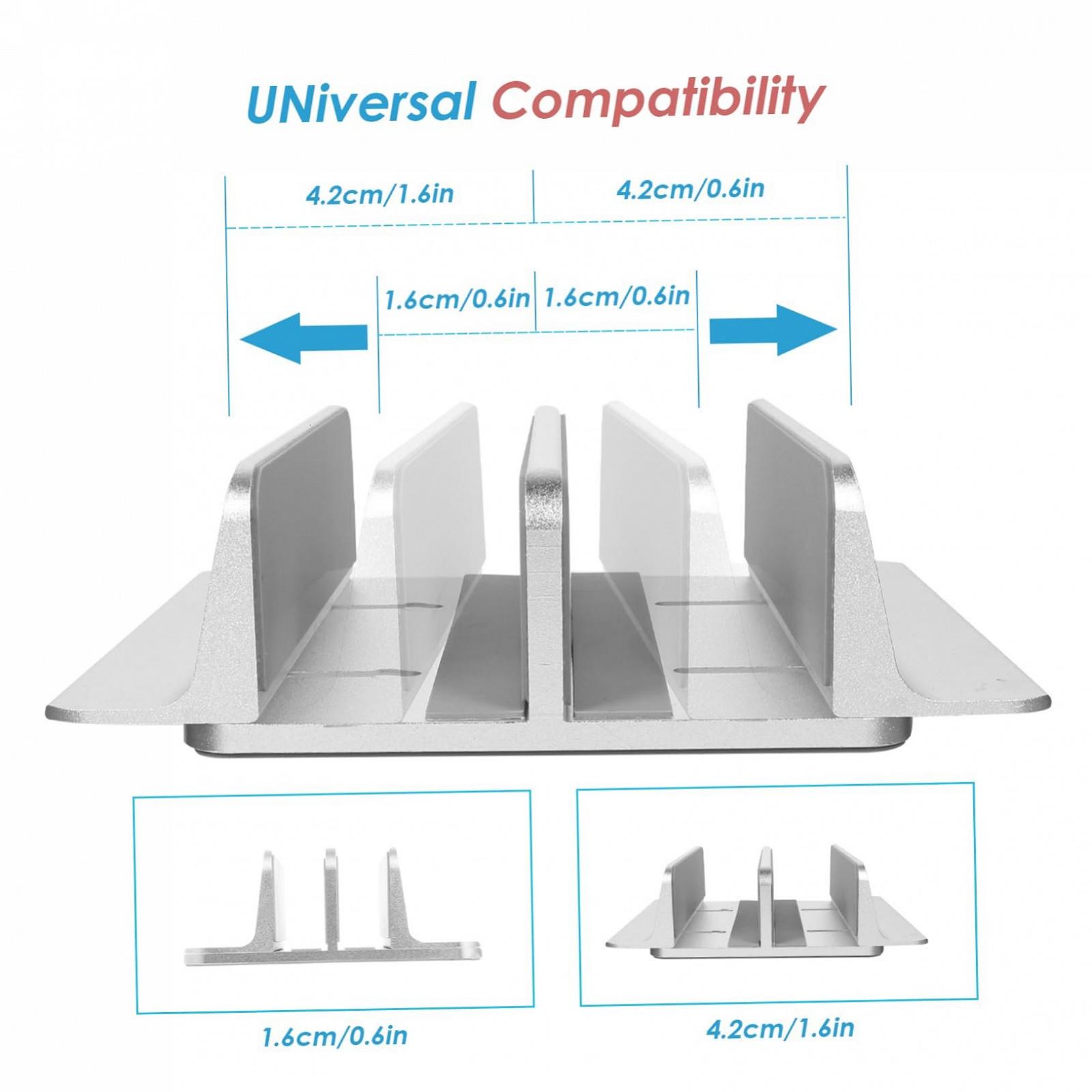 Вертикальна Підставка для ноутбука GALPADA з двома слотами, що заощаджує місце, Стійка для планшета з алюмінієвого сплаву для ноутбука та планшета, Міцна та легка, фото №8