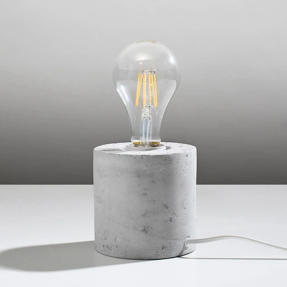 Настільна лампа etc-shop E27 Бетон 10 x 10 см Сіра без абажура, фото №5