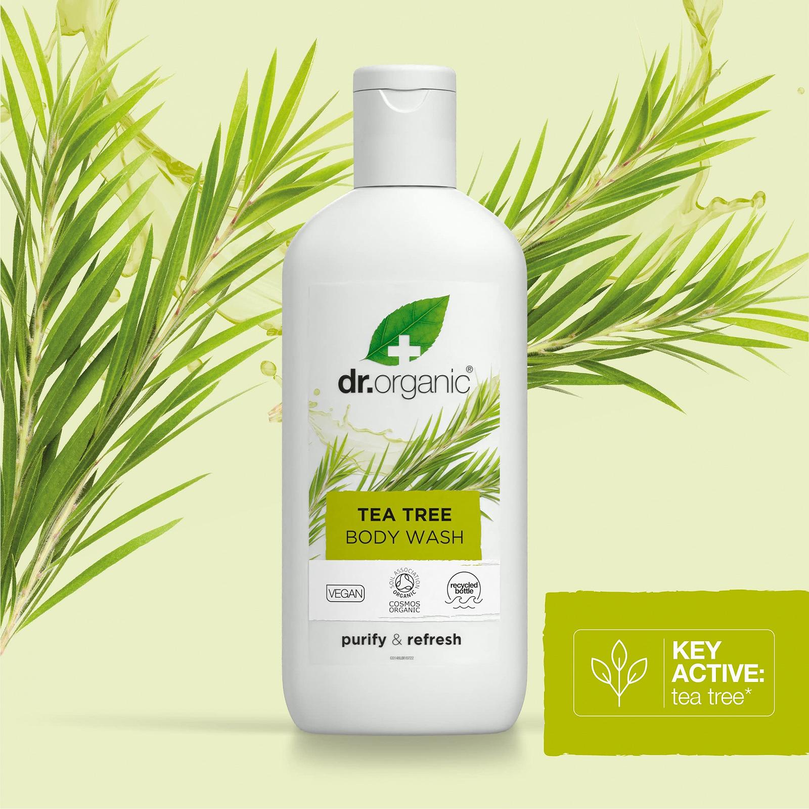 Гель для душа Dr Organic Tea Tree Body Wash Gel натуральный веганский 250 мл (2 шт. в упаковке), фото №5