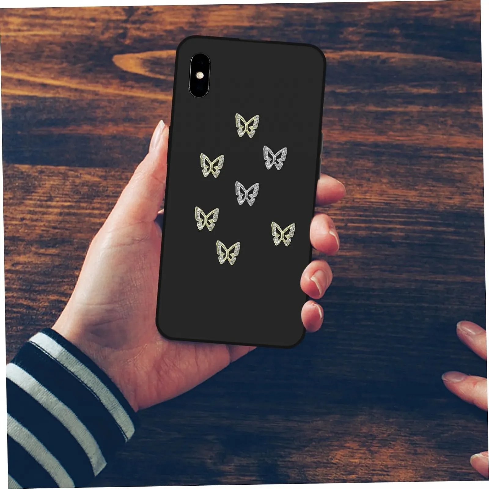 Украшения для ногтей Mikinona, 40 шт., накладные ногти, стразы для ногтей, подвески-бабочки, маленькие стразы для акриловых ногтей, сплав, фото №4