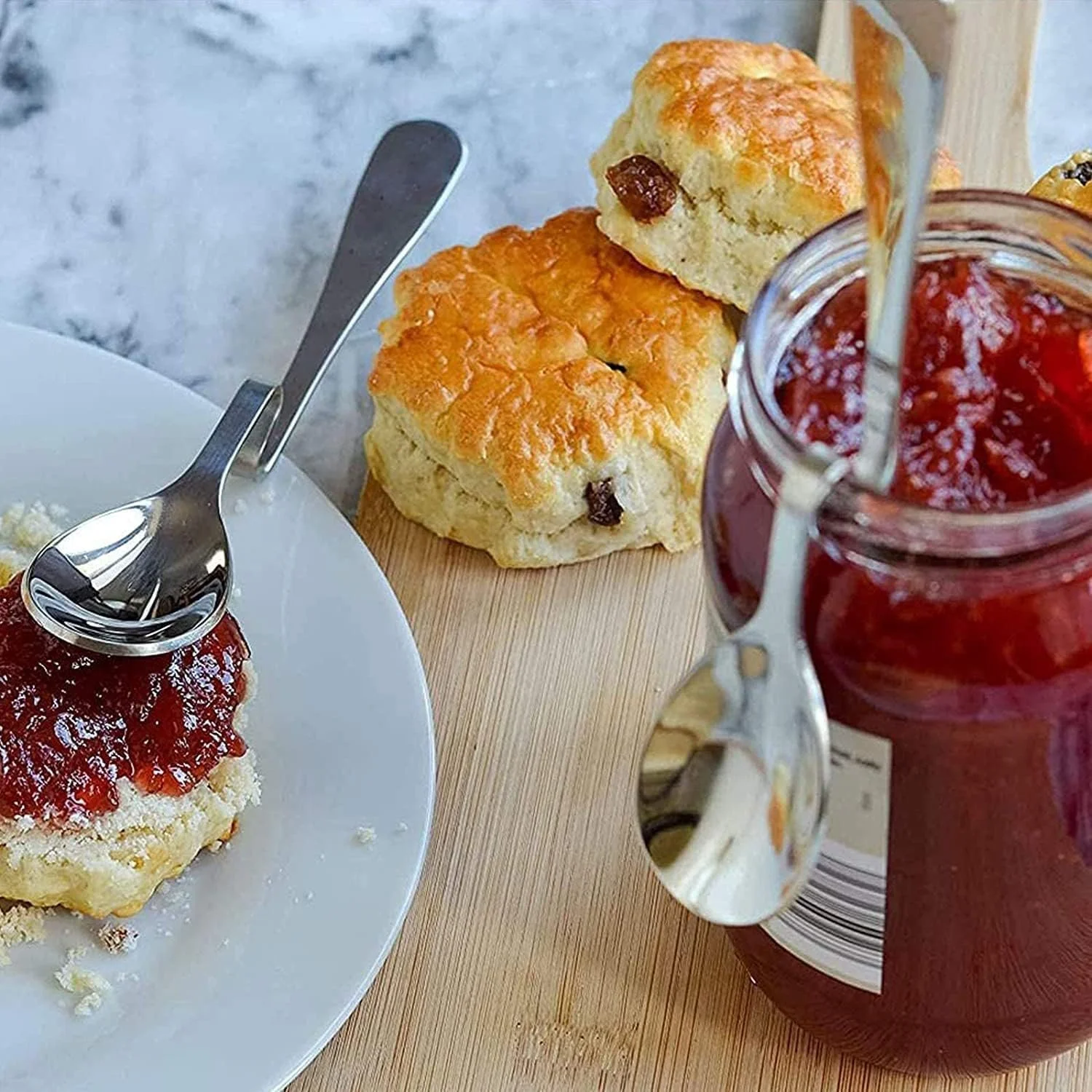 Ложка для джему з нержавіючої сталі з загнутою ручкою, набір 6 штук, фото №5