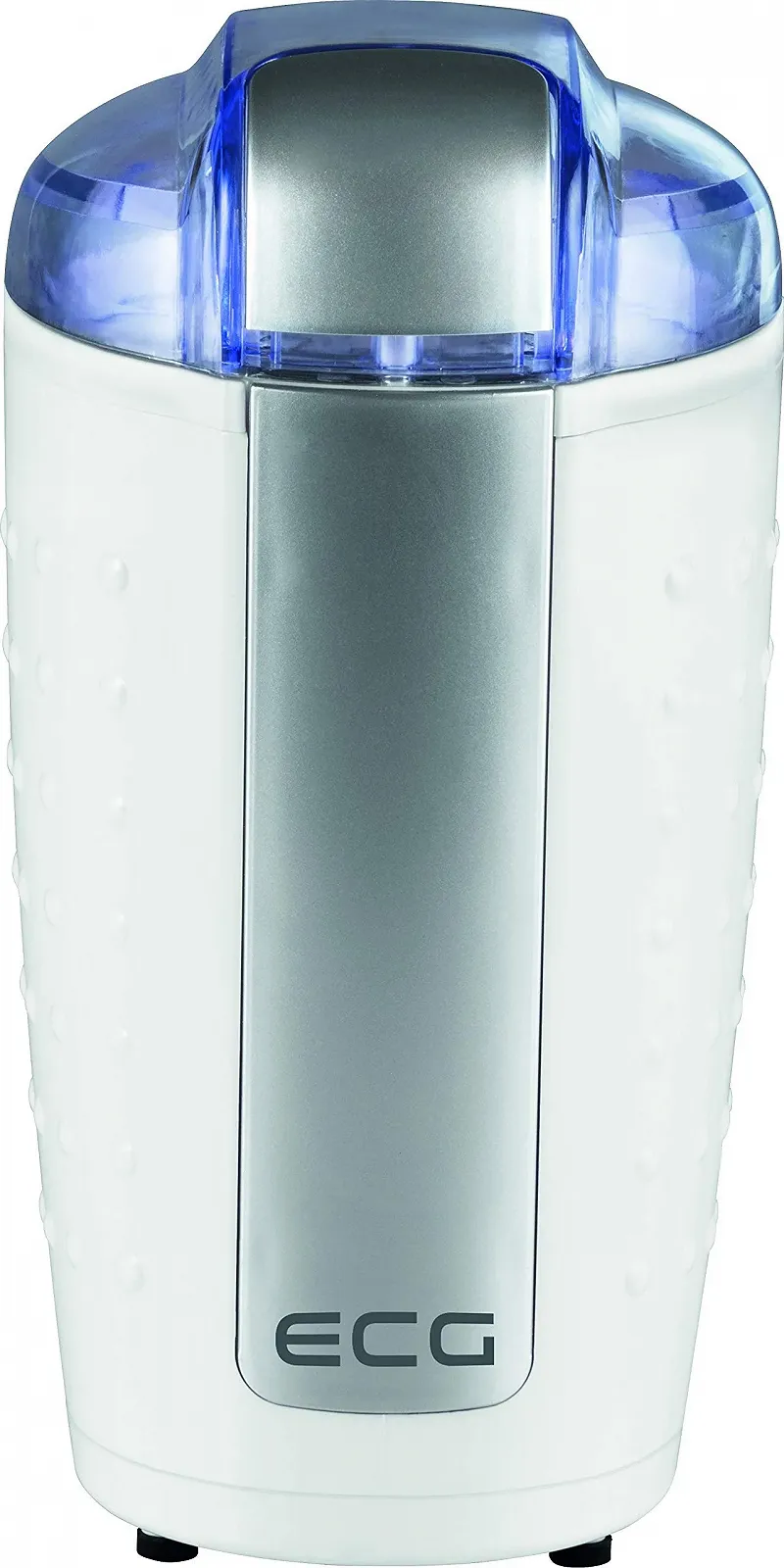 Кавомолка ECG KM 110 електрична, для кавових зерен/горіхів, ніж з нержавіючої сталі, біла/срібна, фото №1 Кавомолка ECG KM 110 електрична, для кавових зерен/горіхів, ніж з нержавіючої сталі, біла/срібна, фото №1