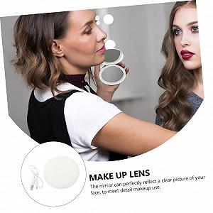 Зеркало Schminkspiegel Handspiegel С подсветкой Abs Портативное Белого цвета цена на synthetic.ua - Фото 1 Зеркало Schminkspiegel Handspiegel С подсветкой Abs Портативное Белого цвета synthetic.ua - Фото 1