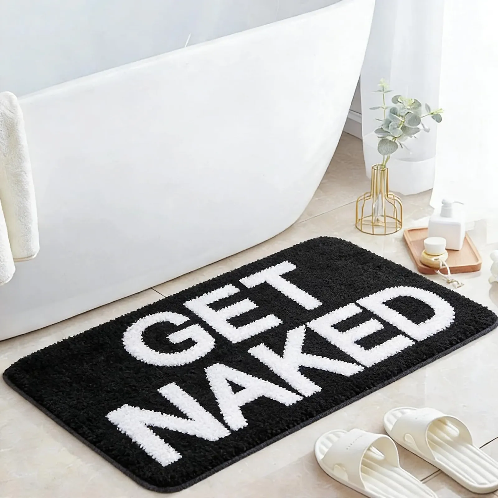Килимок для ванної GET Naked 40 x 60 см Чорно-білий, фото №1 Килимок для ванної GET Naked 40 x 60 см Чорно-білий, фото №1