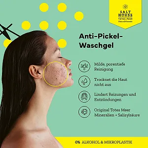 Гель для умывания Salthouse Natural Minerals Anti-Pimple, для мягкого и глубокого очищения пор, с салициловой кислотой, 200 мл synthetic.ua - Фото 1