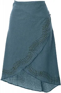 Мини-юбка с запахом GURU SHOP Psytrance Goa Pixi для женщин, с принтом, зеленая, хлопок, размер 10 - Фото 1