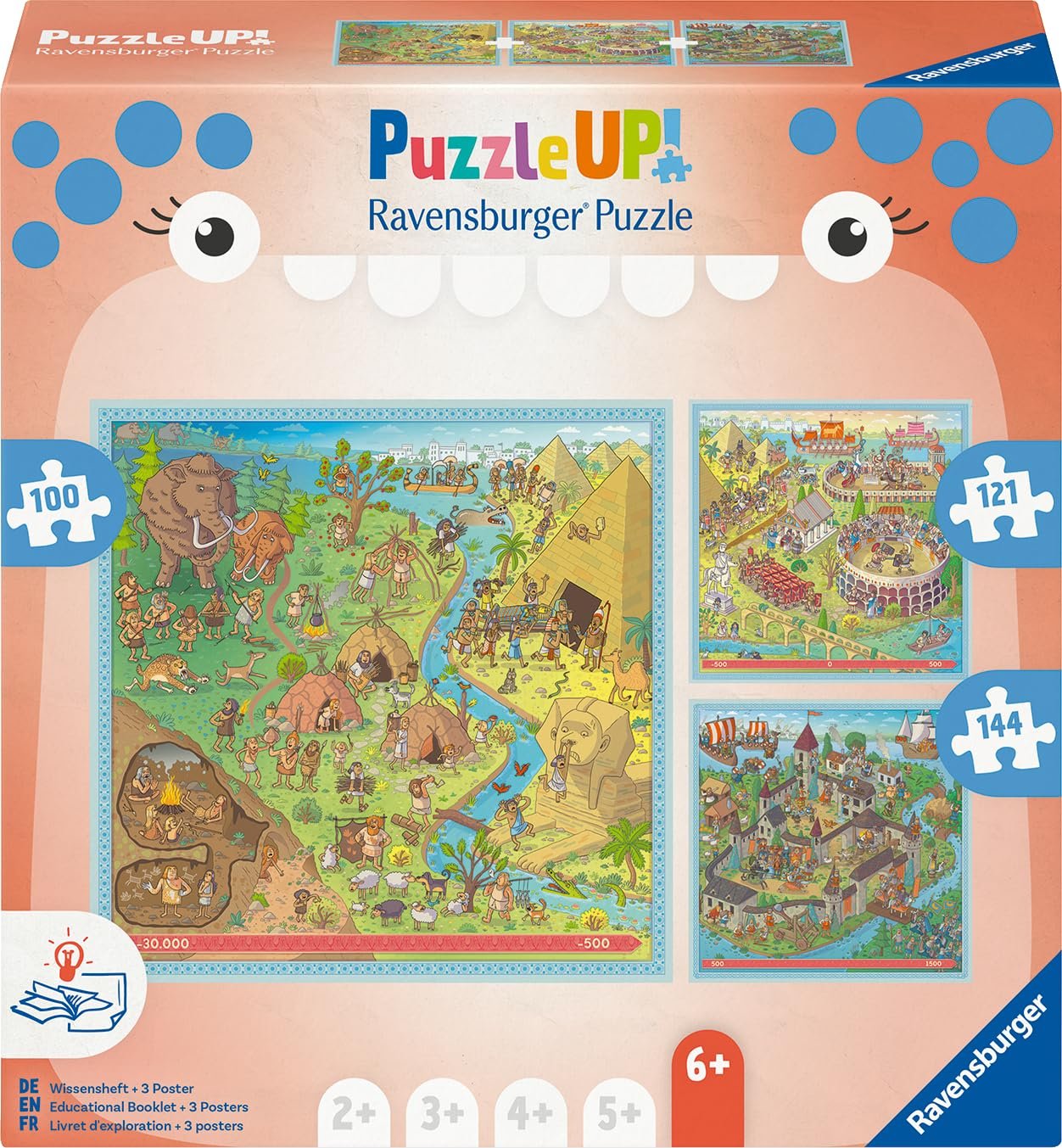 Набор пазлов Ravensburger Puzzle UP 12004002 History 3 шт (100, 121, 144 элемента), фото №1 Набор пазлов Ravensburger Puzzle UP 12004002 History 3 шт (100, 121, 144 элемента), фото №1
