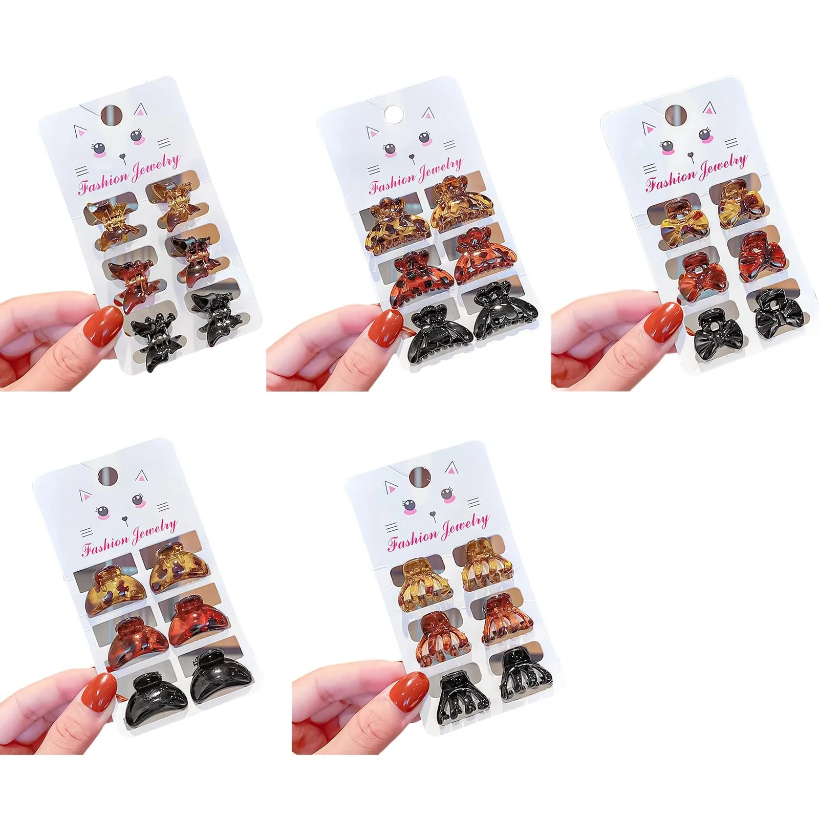 Набір затискачів для волосся 6 шт. Вінтажний леопардовий, фото №5 Набір затискачів для волосся 6 шт. Вінтажний леопардовий, фото №5