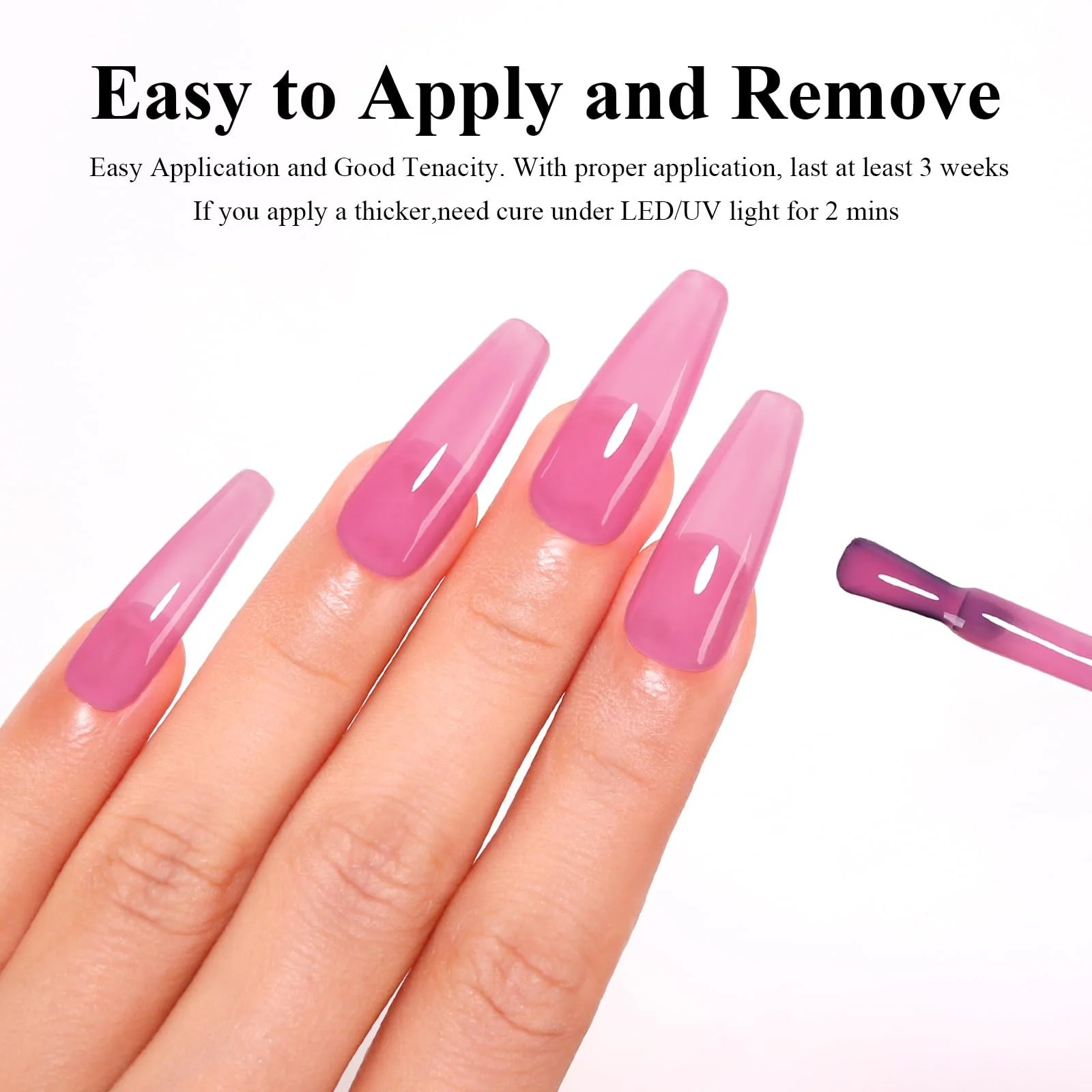 Гель-лак Imtiti Прозорий Рожевий Фіолетовий Прозорий 15 мл, фото №5