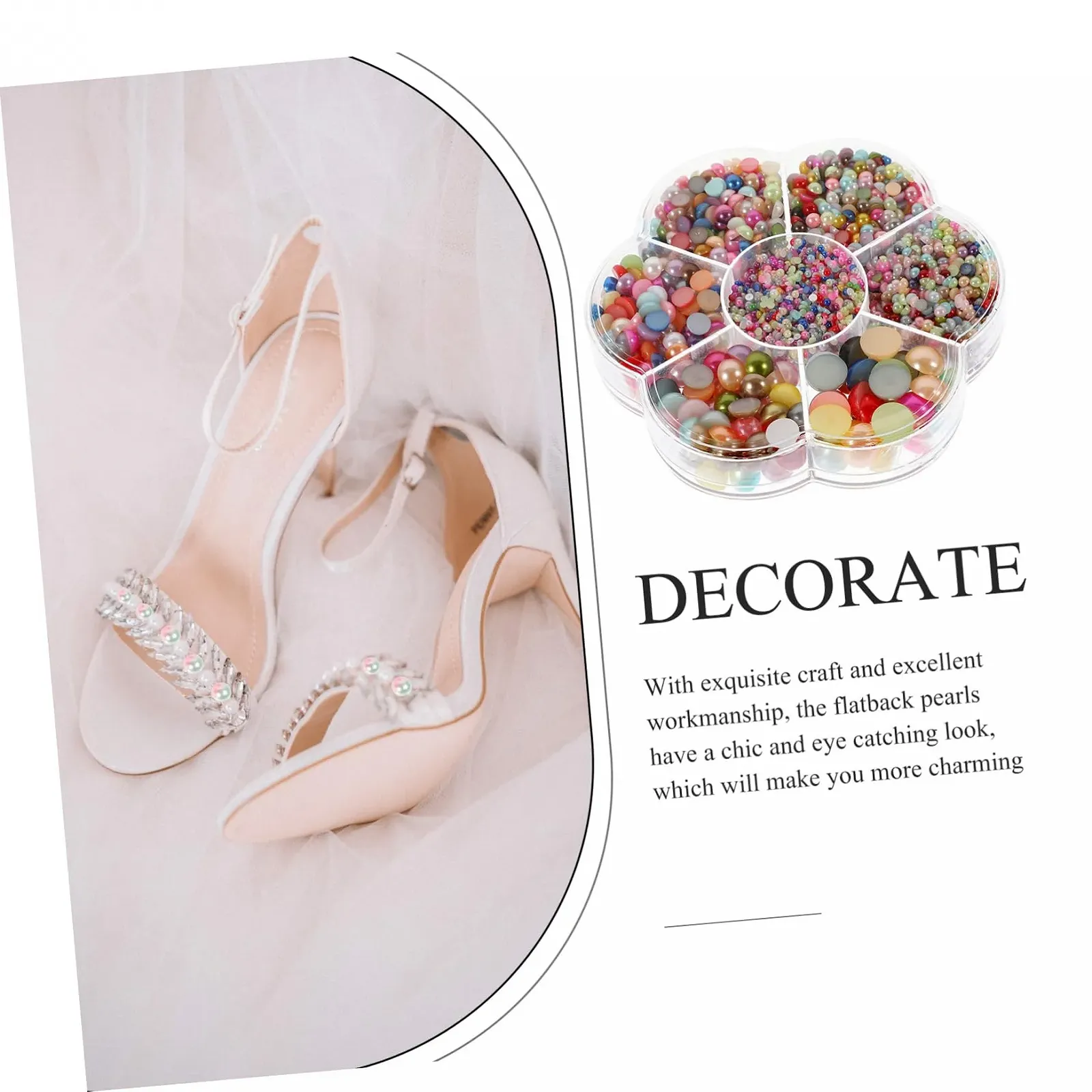 Полукруглые жемчужины Operitacx для DIY-маникюра, разноцветные, простые в использовании, для ногтей и украшений для волос, для домашнего DIY и особых случаев, фото №9 Полукруглые жемчужины Operitacx для DIY-маникюра, разноцветные, простые в использовании, для ногтей и украшений для волос, для домашнего DIY и особых случаев, фото №9