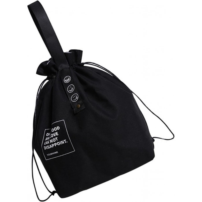 Термосумка шопер для їжі та напоїв lunch bag Smile чорна, фото №7