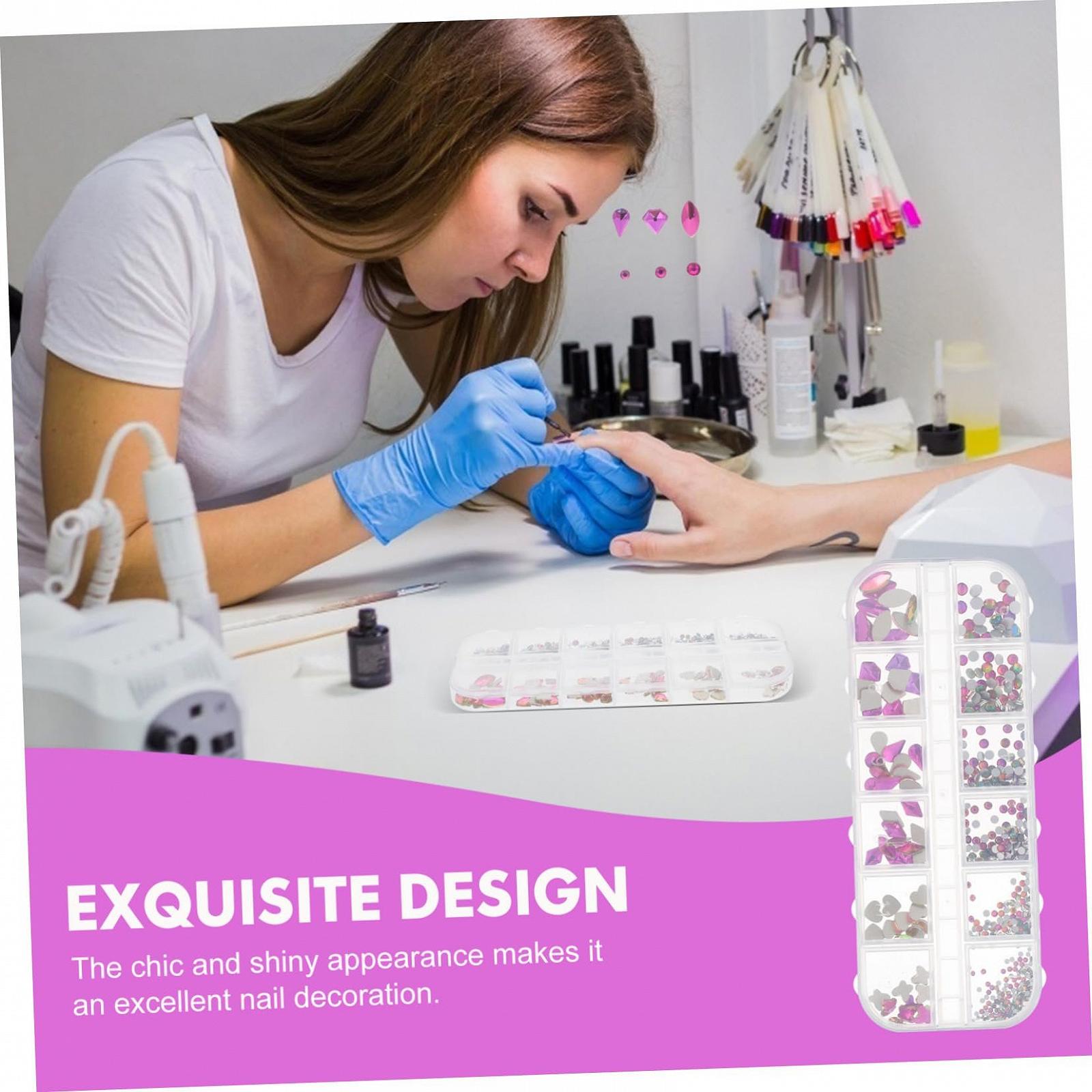 Діаманти для нігтів Healvian, 4 коробки, різнокольорові, безпечні, ніжні для нігтів, фото №9