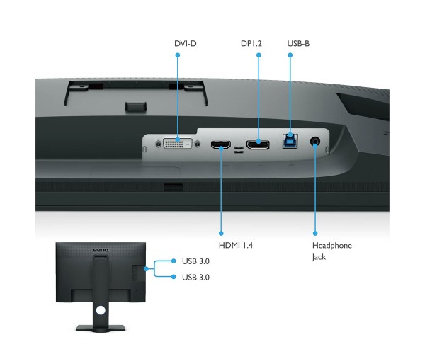 Монітор TFT 24.1" BenQ SW240 IPS 16:10, 99 Adobe RGB DVI-DL HDMI DP USB хаб Pivot сірий, фото №8