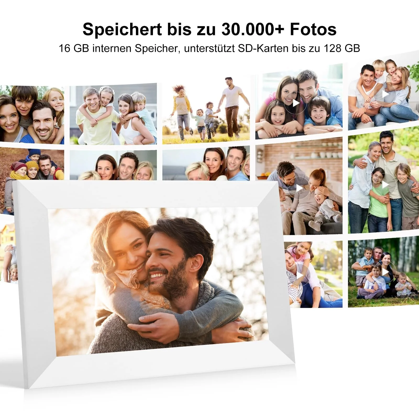 Цифровая фоторамка Frameo 10.1" HD IPS Touchscreen WiFi 16 ГБ White, фото №4