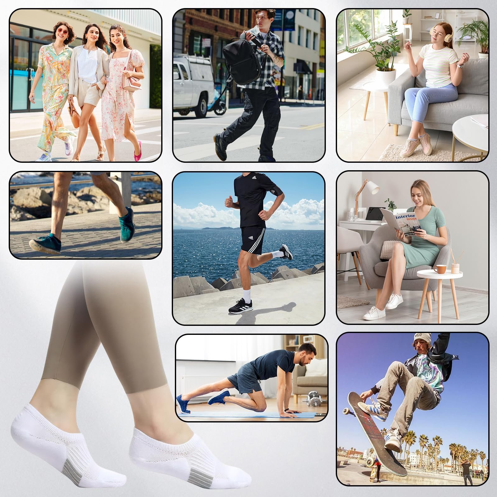 Носки спортивные, 6 пар, Черный, L (33-41), фото №7