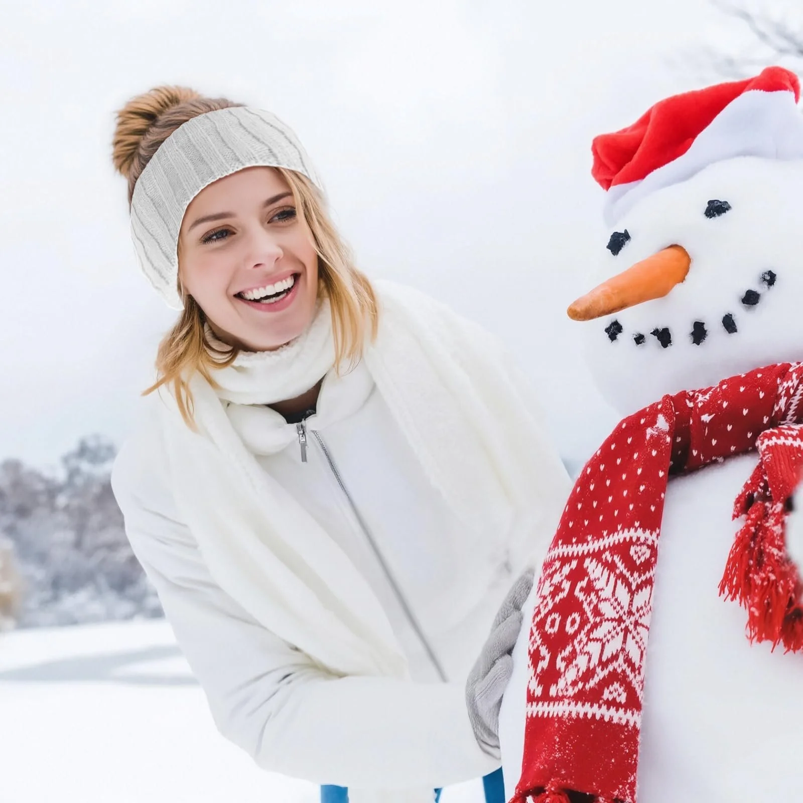 Набір із 3 зимових жіночих пов'язок на голову, фото №6