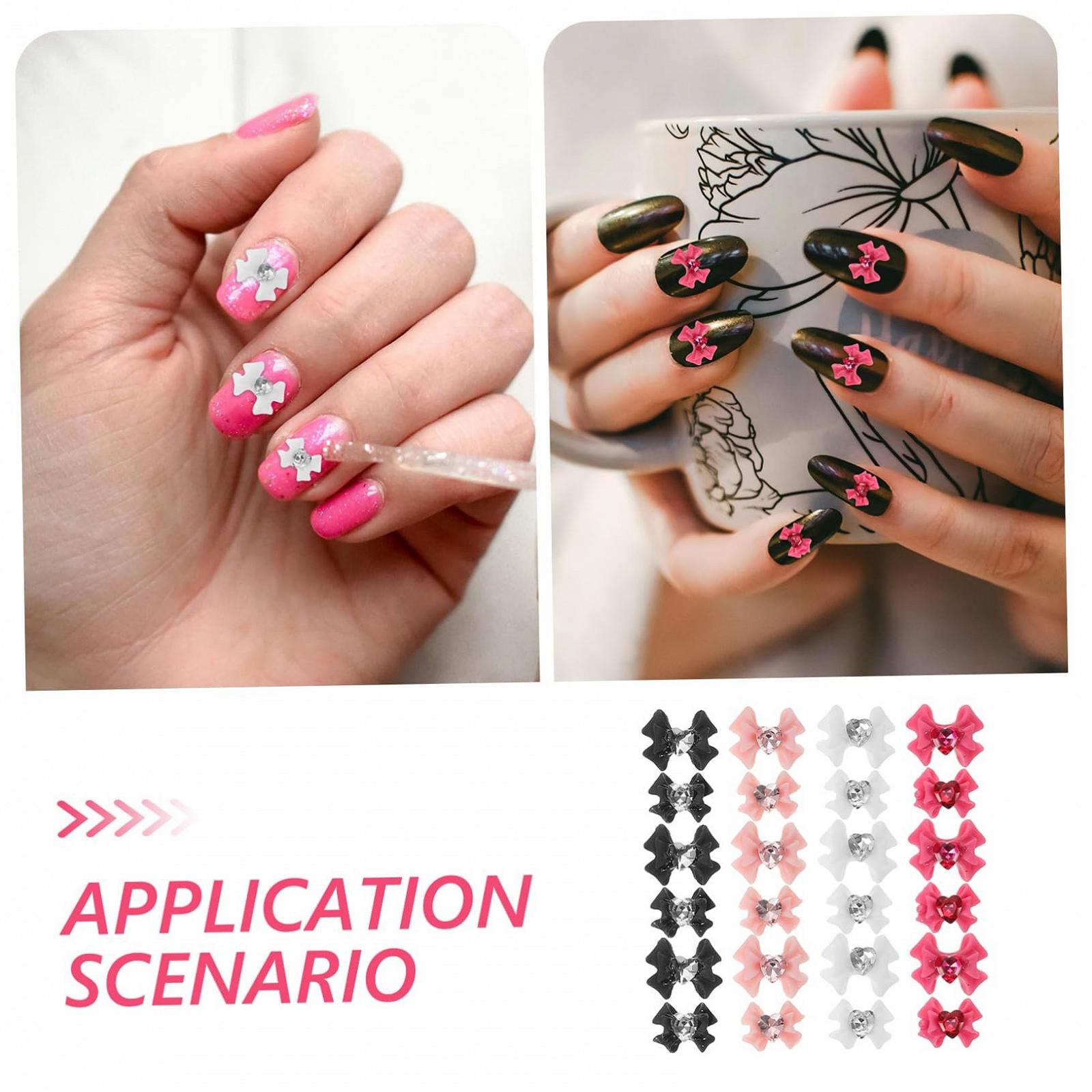 Прикраса для нігтів Бантик Beavorty 120 шт, рожевий, фото №9