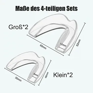 Нічна шина від бруксизму, набір 4 шт, багаторазова, для запобігання бруксизму, покращує сон (2S + 2L) synthetic.ua - Фото 1