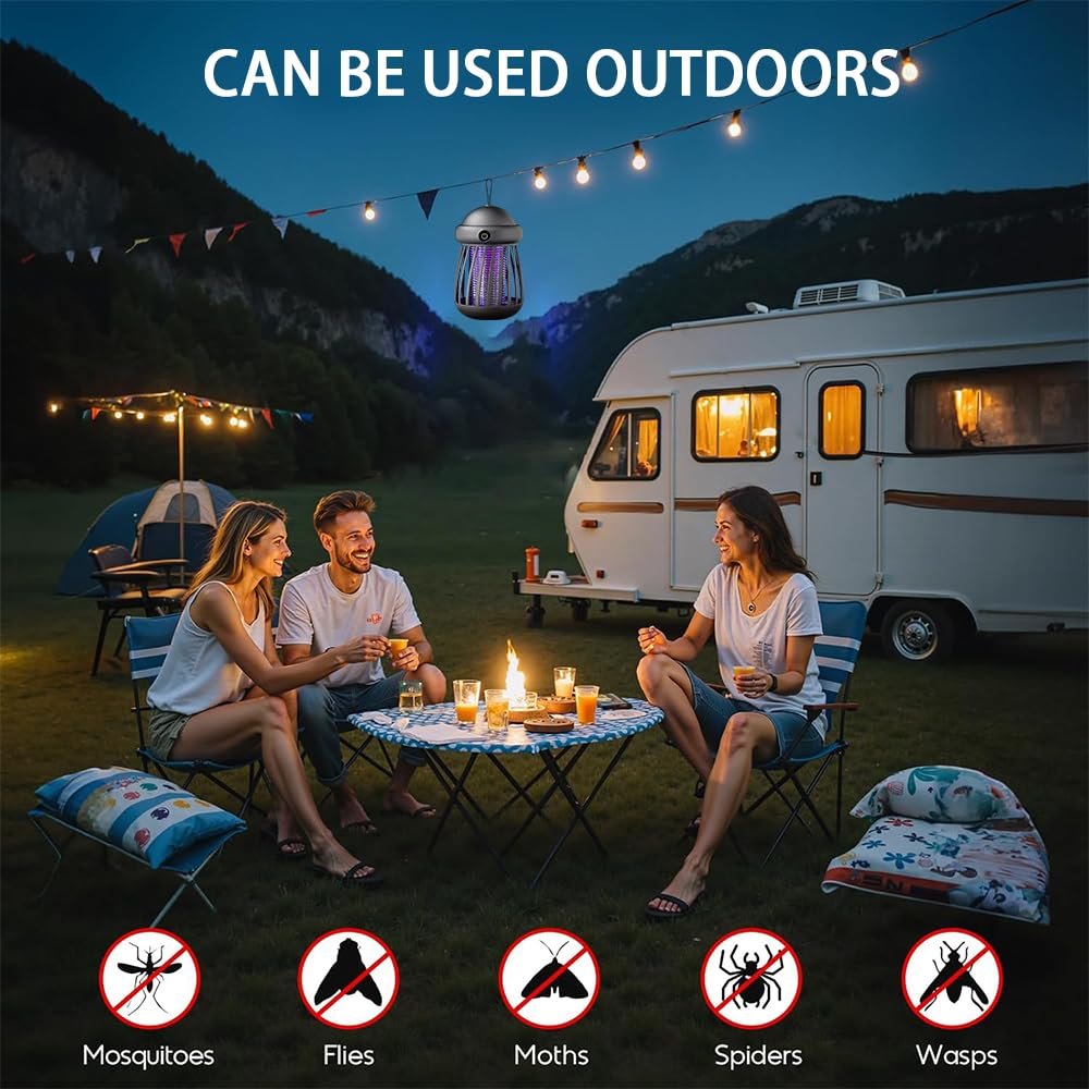 Електричний знищувач комах Mosquito Trap UV LED Акумуляторний Портативний Чорний, фото №7