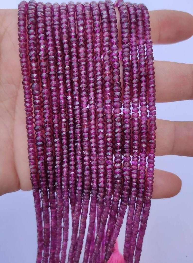 Бусины Родолит Гранат Круглые Гладкие 4 мм, нить длиной 33 см камни для ожерелья, браслета, фото №1