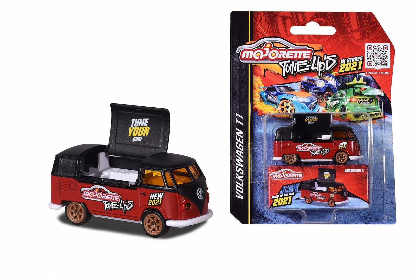 Игрушечная машина Majorette Volkswagen T1 Bully Модель года 2021 Свободный ход 7.5 см Красный/Черный, фото №7