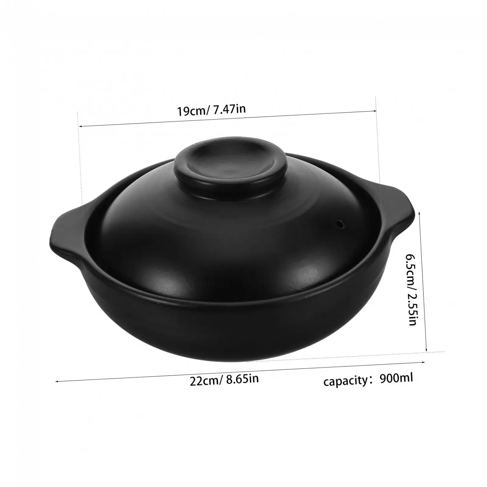 Кастрюля для супа Ciieeo Kitchen Cookware керамическая жаростойкая большая с крышкой, фото №2