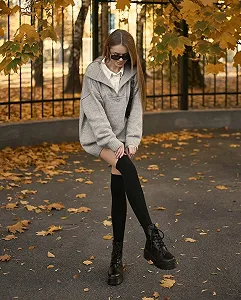 Чорні півсезонні чулки над коліном для дівчини synthetic.ua - Фото 1