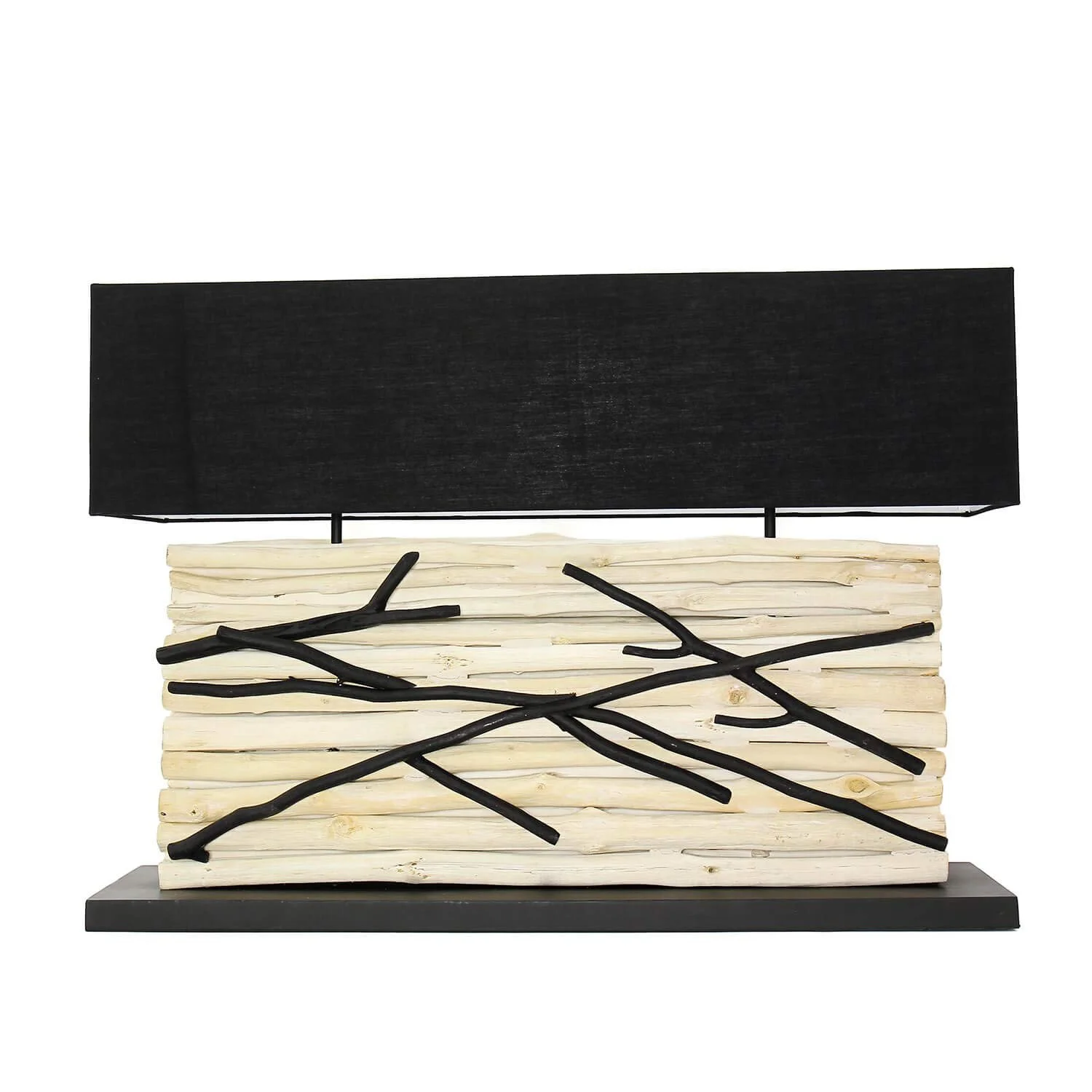 Настільна лампа Licht-Erlebnisse Driftwood Fabric 2x E27 80 см, фото №1