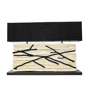 Настільна лампа Licht-Erlebnisse Driftwood Fabric 2x E27 80 см - Фото 1