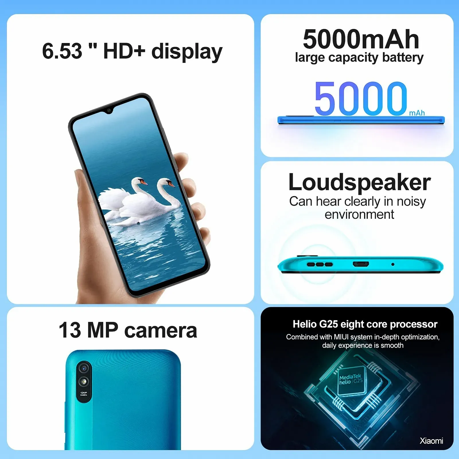 Смартфон Xiaomi Redmi 9A 2+32GB DS 4G Granite Grey OEM, фото №3 Смартфон Xiaomi Redmi 9A 2+32GB DS 4G Granite Grey OEM, фото №3
