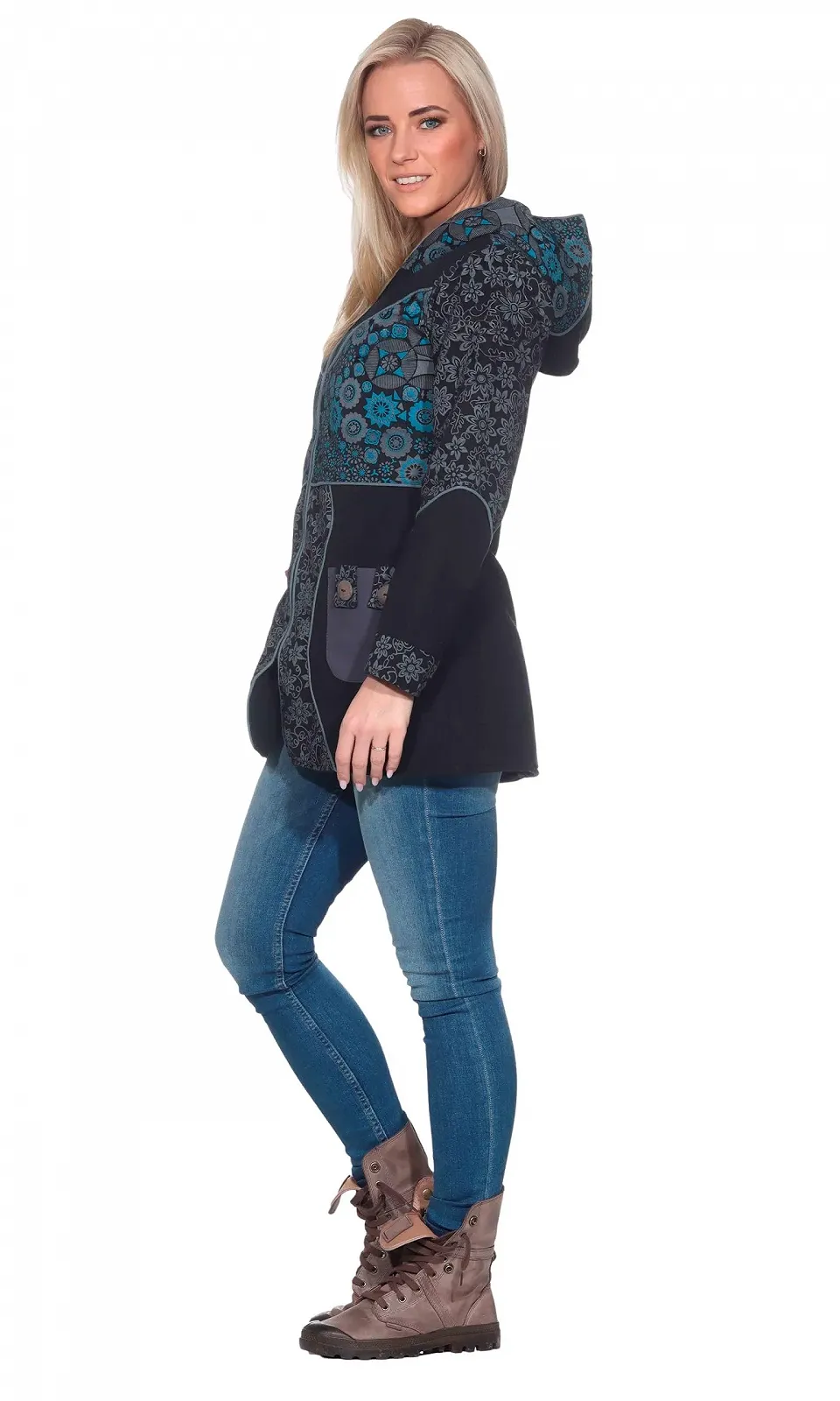 Куртка Kunst und Magie З капюшоном Квітковий Бавовна, фото №5