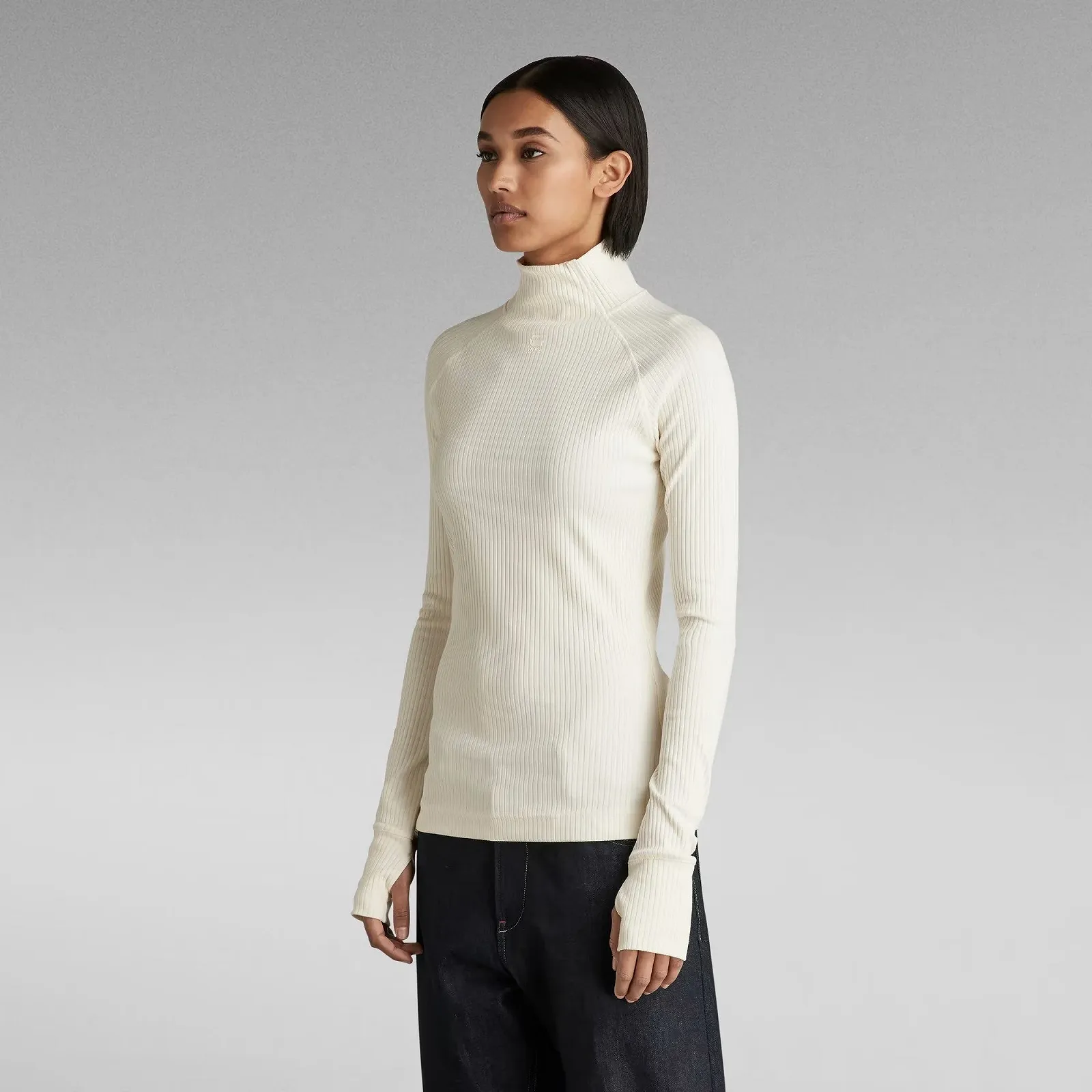 Жіночий топ G-Star RAW Rib Mock Slim Top - S, фото №2 Жіночий топ G-Star RAW Rib Mock Slim Top - S, фото №2