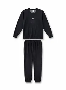 Пижама Sanetta для девочек, махровая, синяя - Фото 1