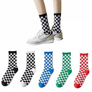 Носки AKAMAS в клетку, 5 пар, Женские, Цветные, Размер 35-41 - Фото 1