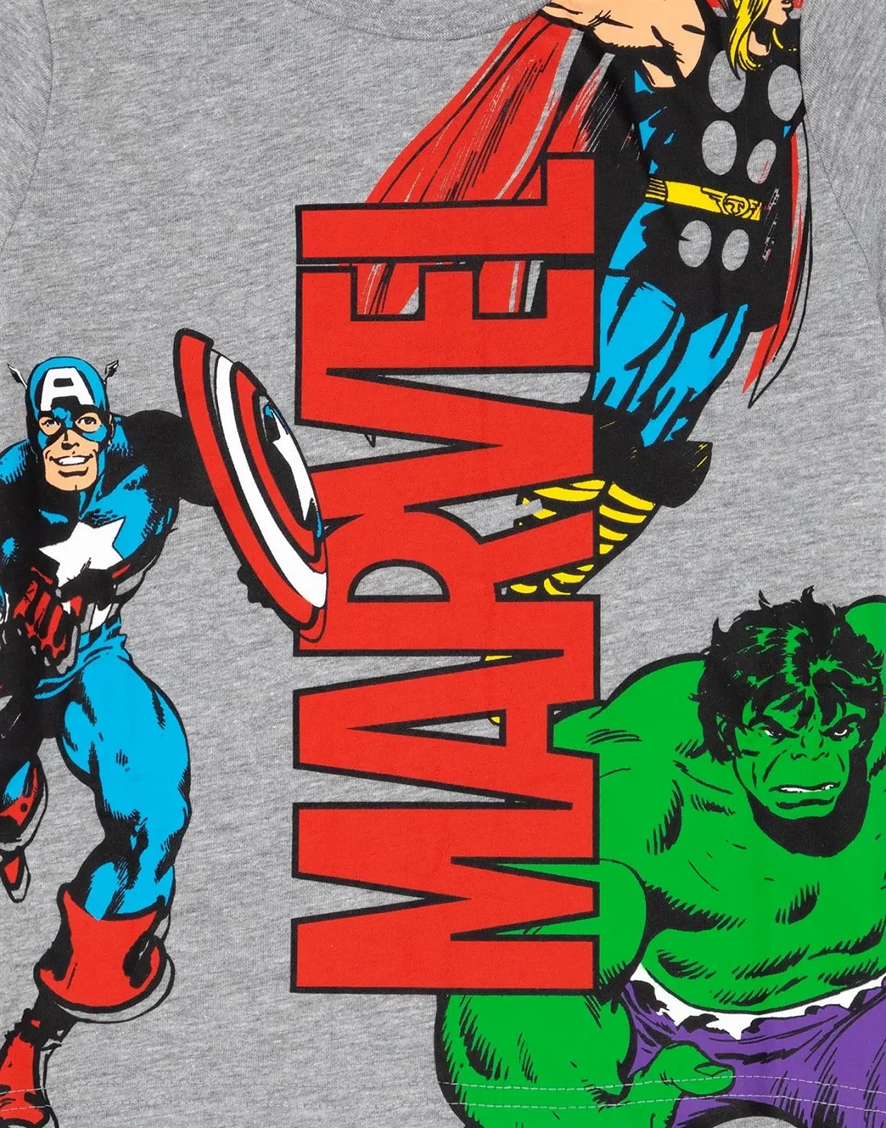 Комплект піжамний Marvel для хлопчиків, сіро-чорний: футболка, шорти, фото №3