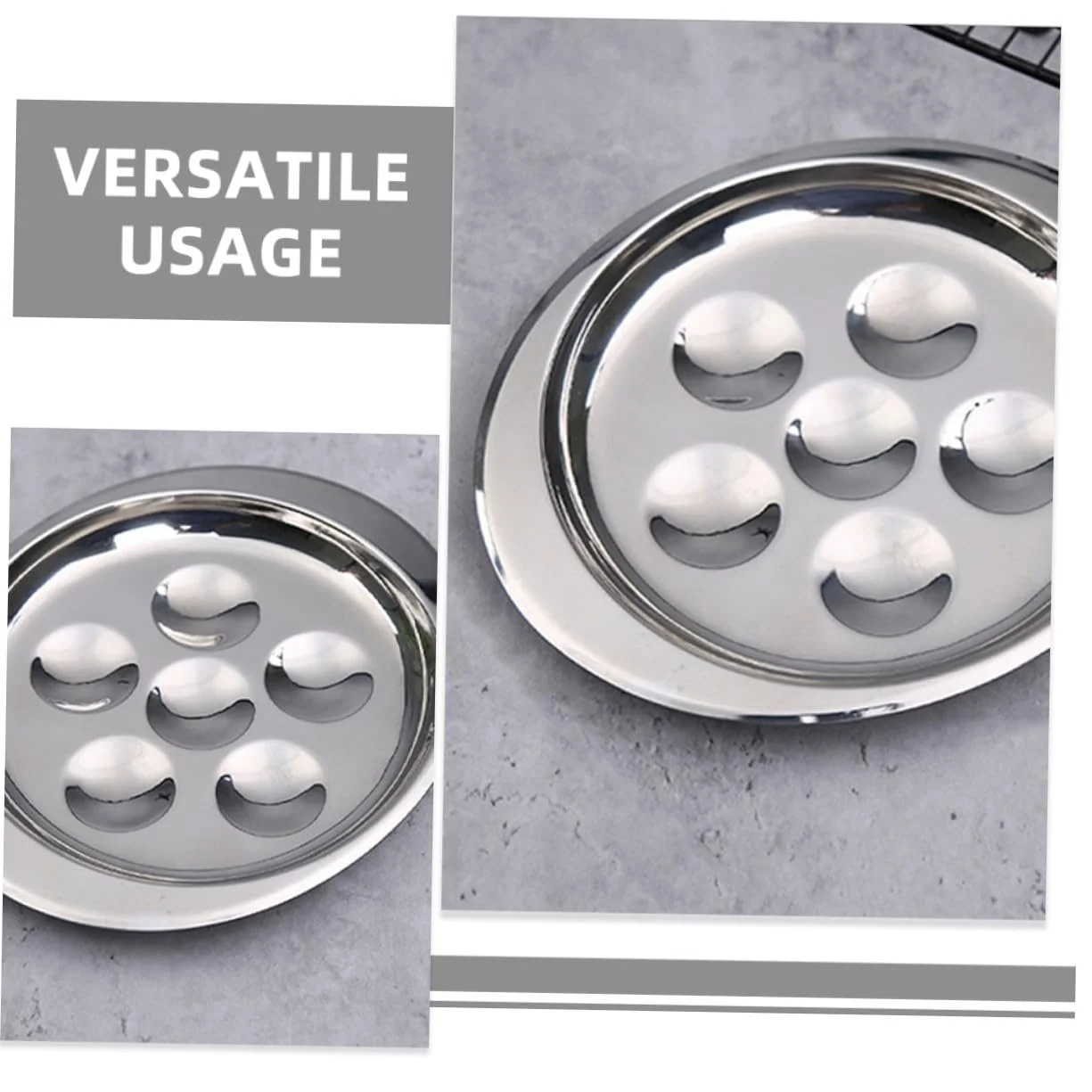Форма для запікання VALICLUD Набір 2 шт. З нержавіючої сталі для равликів та морепродуктів з функцією запікання яєць, фото №9