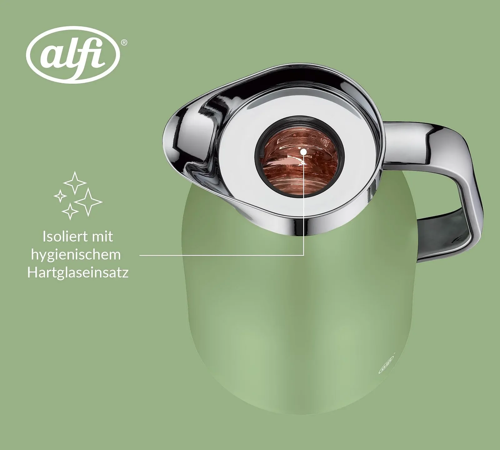 Термос-кавник alfi Skyline 1.0 л, матовий, термос з нержавіючої сталі з гігієнічною вставкою із загартованого скла, фото №5