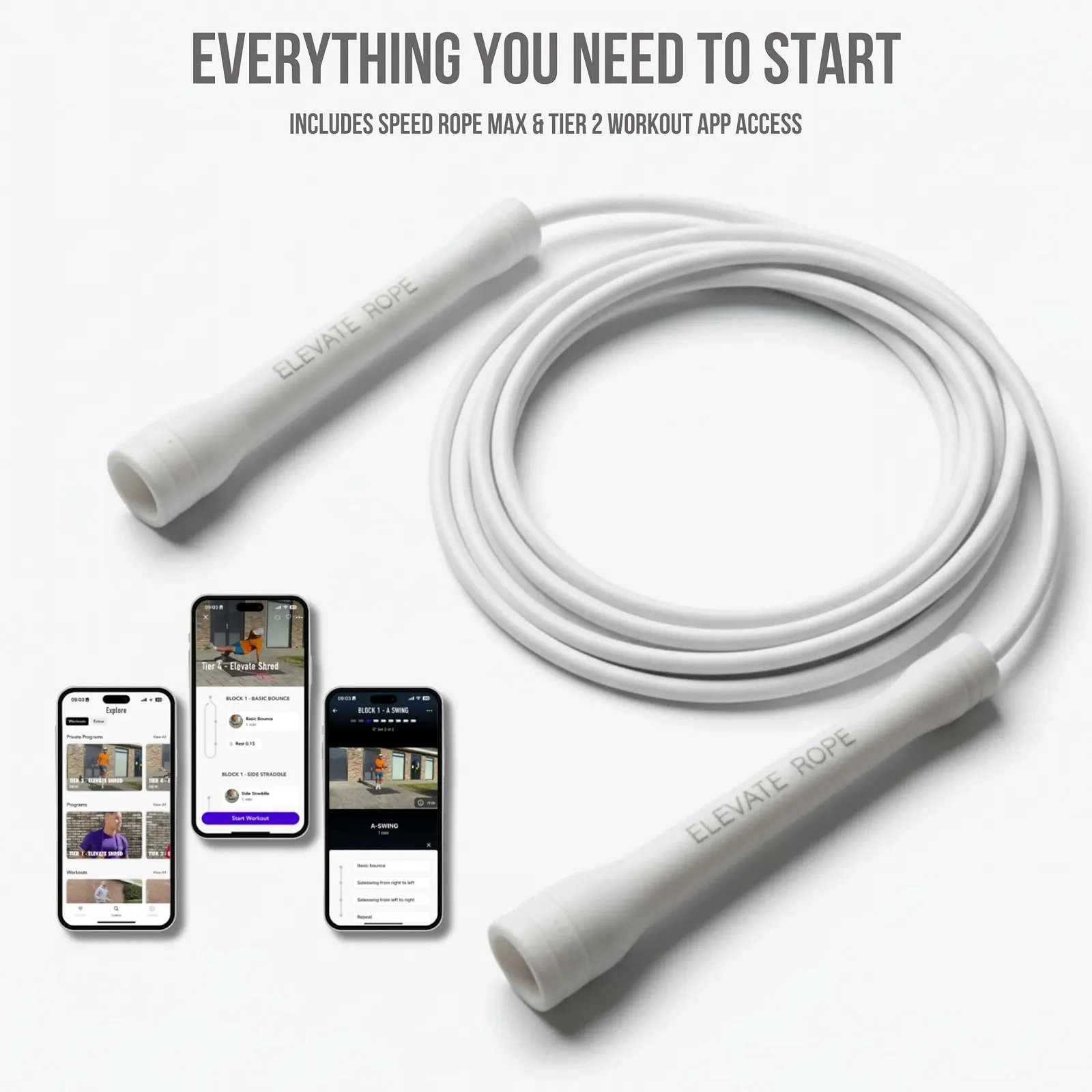 Скакалка Elevate Speed Rope MAX 5 мм 3 м PVC з нейлоновим сердечником, фото №3