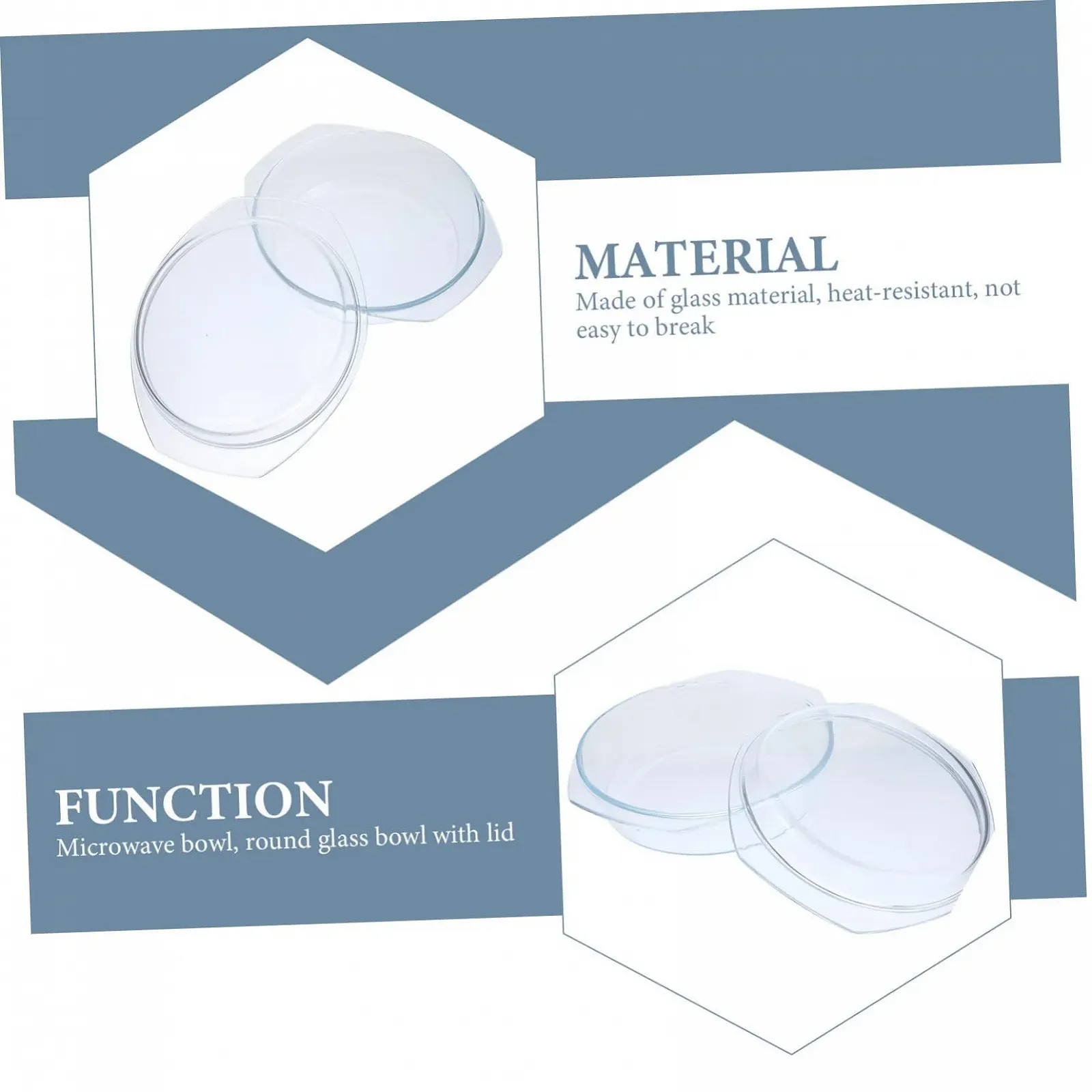 Кастрюля стеклянная VALICLUD круглая с крышкой для микроволновой печи и духовки, фото №9