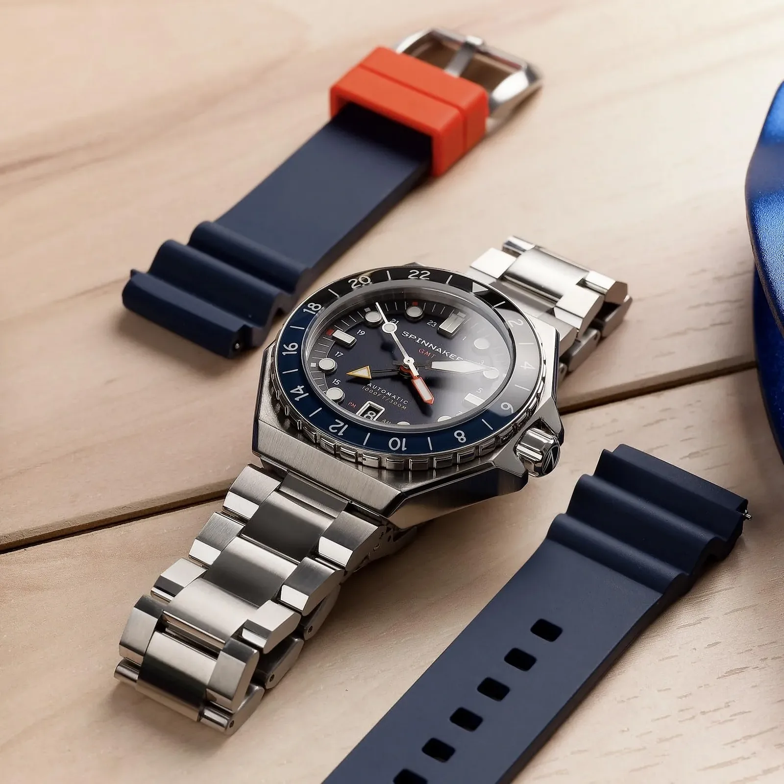 Мужские автоматические часы Spinnaker Dumas GMT 43 мм, сплошной ремешок из нержавеющей стали SP-5119, фото №5 Мужские автоматические часы Spinnaker Dumas GMT 43 мм, сплошной ремешок из нержавеющей стали SP-5119, фото №5