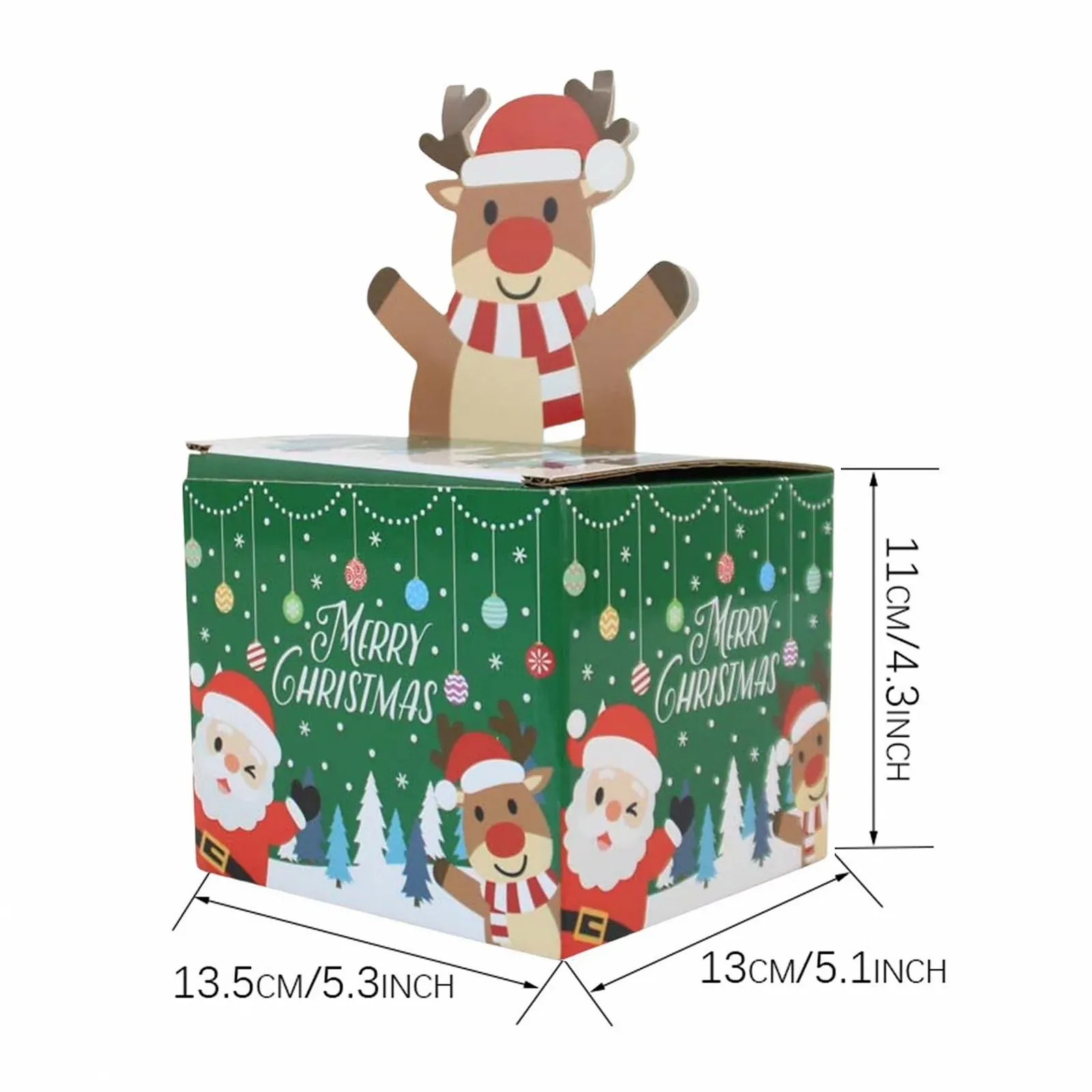 Різдвяна скарбничка-діспенсер Christmas Money Pull Box з 30 прозорими пакетами, фото №5