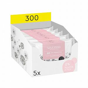 Влажные салфетки LILLYDOO Prebiotic 300 (5 x 60) без запаха - Фото 1