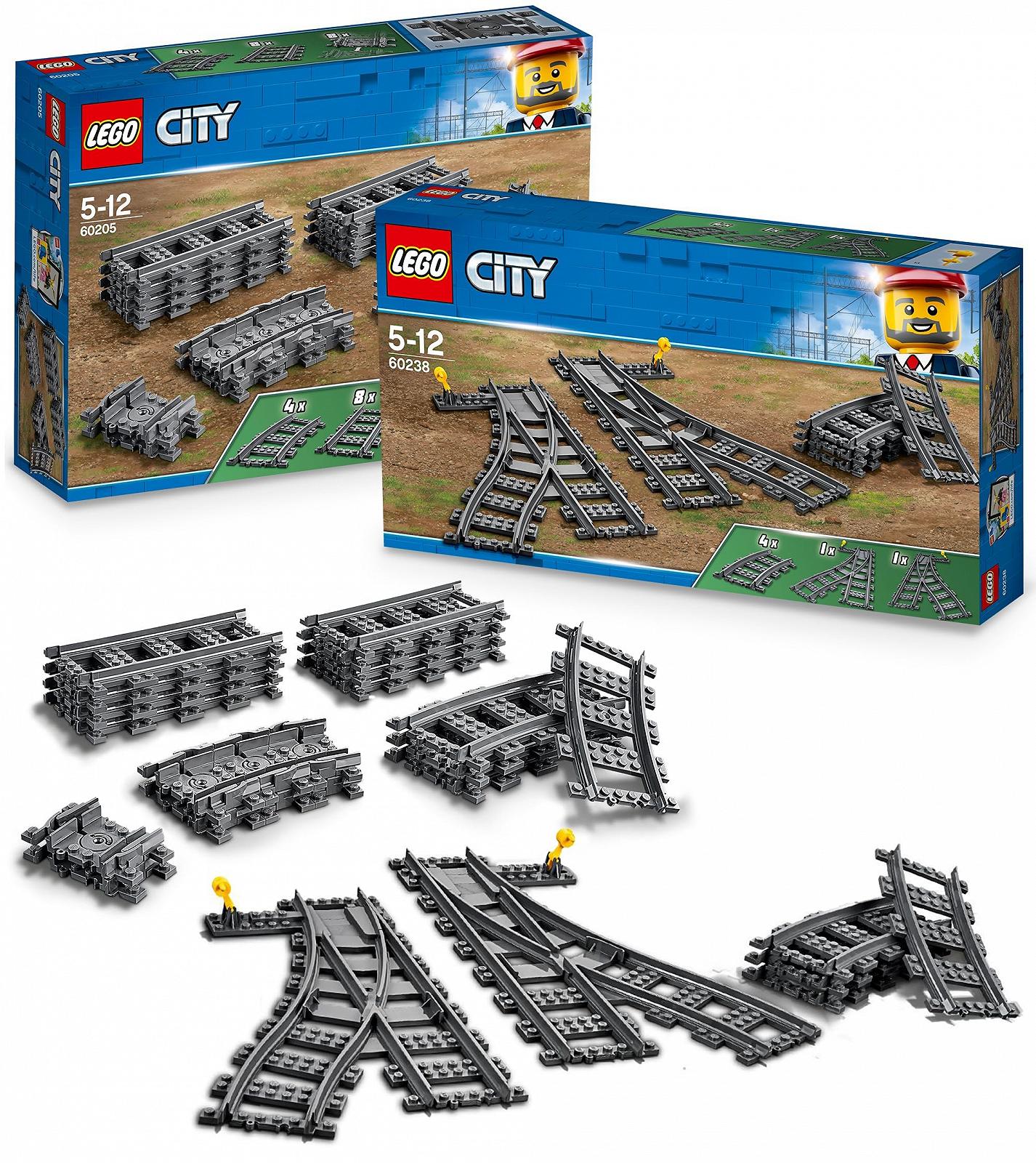 Lego City Комбінація рейок і стрілок 60205 + 60238, фото №1 Lego City Комбінація рейок і стрілок 60205 + 60238, фото №1