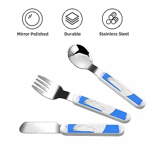 Дитячий набір столових приборів Гусак білий літаючий synthetic.ua - Фото 1