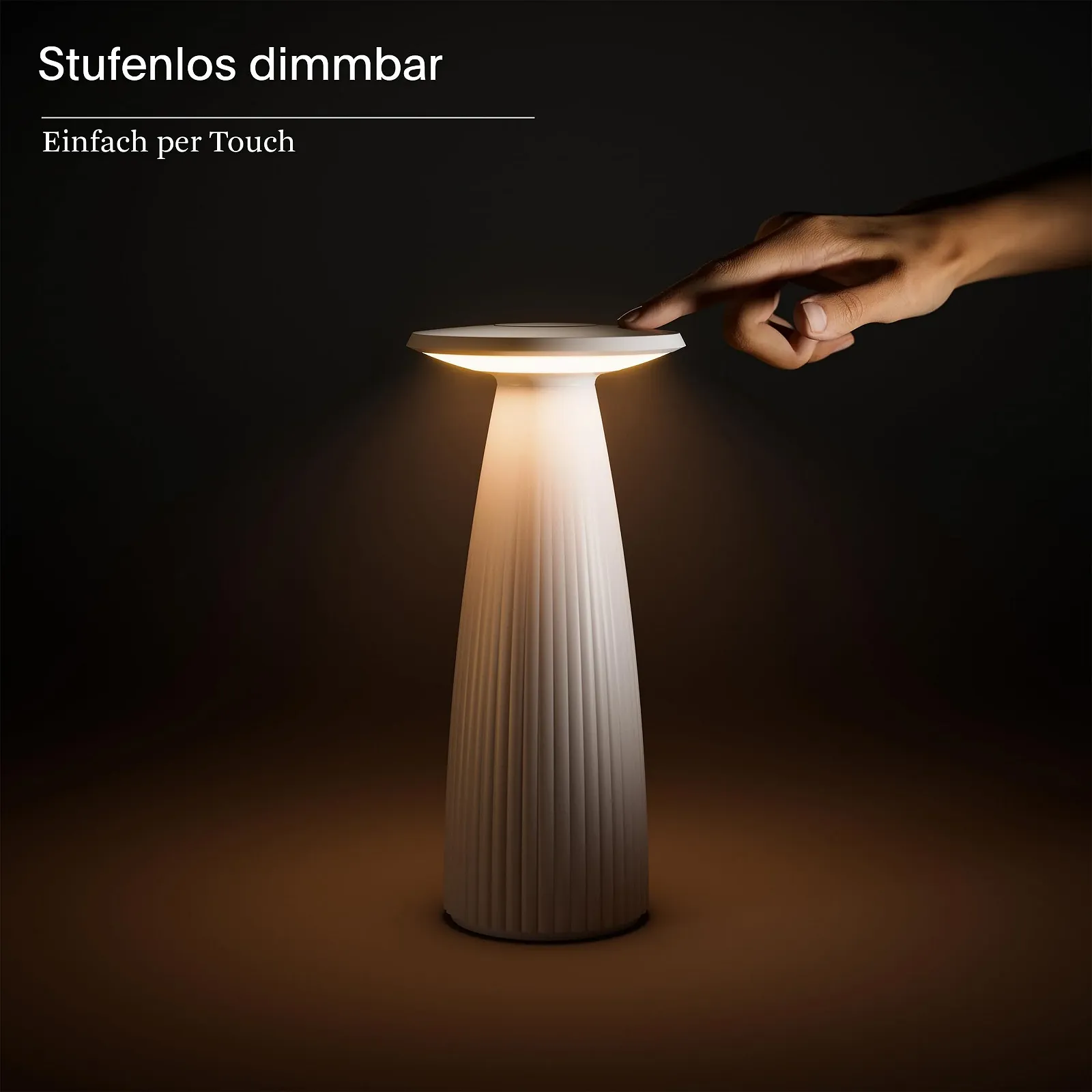 Настільна лампа SIGOR Nuflair LED Акумуляторна з регулюванням яскравості Ваза для квітів Indoor & Outdoor IP54 24 см Snow White, фото №4