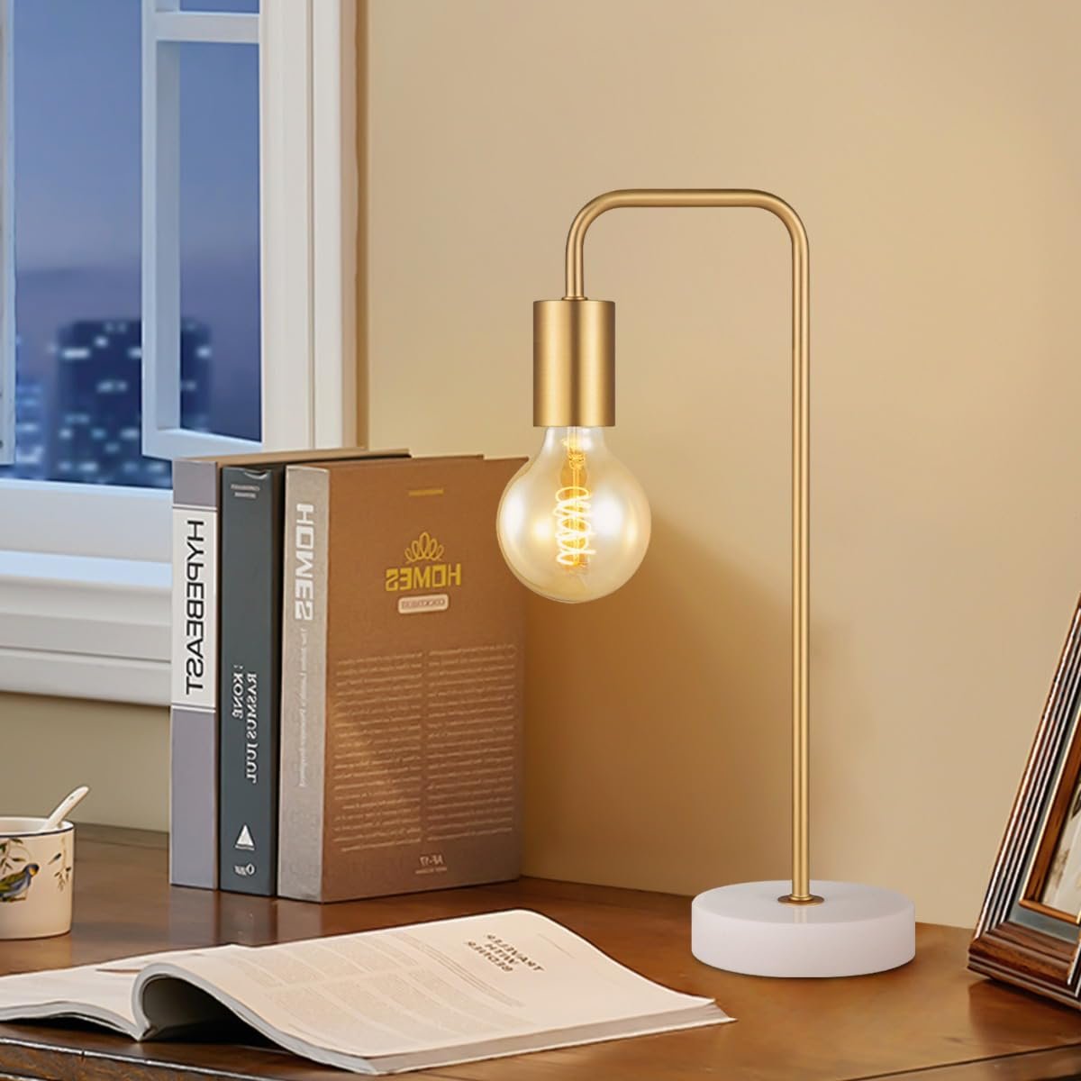 Настільна лампа Home Sweet Home Modern Noble 20.3/20.3/40 см E27 Мармур та Метал Матова бронза, фото №2